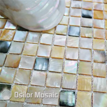 100% натурална морска мивка yellowlip и blacklip перламутровая мозайка, плочки за декорация на баня стенни плочки