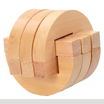 1БР Прости Китайски Традиционни, Уникални Дървени Пъзели Kongming Lock Играчки Класически Интелигентен Куб Развитие Играчка