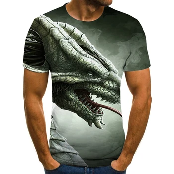 2020 Нова лятна тениска с 3D анимационным принтом, тениска в 3D стил Dragon element, мъжки ежедневни брандираната риза harajuku с къс ръкав