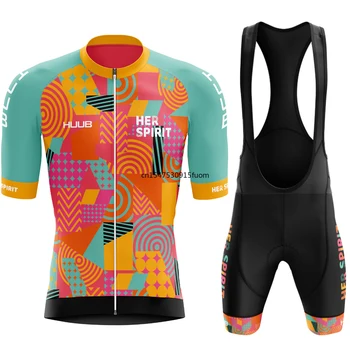2022 HUUB Мъжка Велосипедна дрехи, Дрехи за по-Добро Rainbow Team, Велосипедна Фланелка с Къс Ръкав, Велосипедна Дрехи Летни Комплекти За Автомобилния Велосипеди