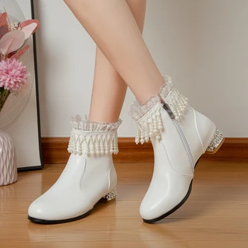 2022 Модни Ботильоны Дамски Пролетно Обувки На Платформа Дамски Сладко Сладко Розово Бели Обувки в стил Лолита Обувки За Момичета