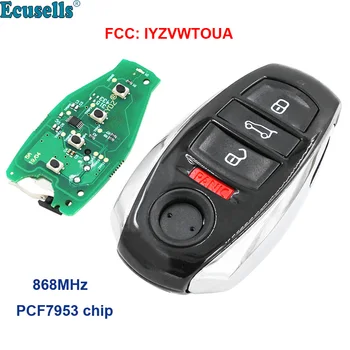 3 + 1/4 бутона 868 Mhz дистанционно ключодържател с чип PCF7953 за VW Volkswagen Touareg HU66 FCC ID: IYZVWTOUA
