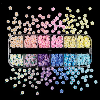 3D Дизайн на Ноктите Малък Сладък Цвете Парчета от Полимерна Глина, Аксесоари Японската Вишнев Цвят Маргаритка Пайети За Декорация на Нокти Доставка