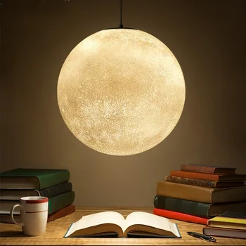 3D Принт Висящи Лампи Новост Креативна Атмосфера на Луната нощна светлина Лампа Ресторант/Бар Подвесное Осветление