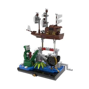 BuildMoc Високотехнологичен Питър Машини Pirate Лодка Неверленд Приключения Непослушно Момче Тема Строителни Блокове Комплект Остров Модел На Кораба Играчки