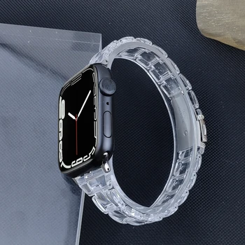 Correa за Apple watch каишка серия 7 6 5 4 SE 41 мм 45 мм 40 мм 44 мм прозрачен тънък каишка от Смола, за iwatch 3 38 мм 42 мм женски Гривна