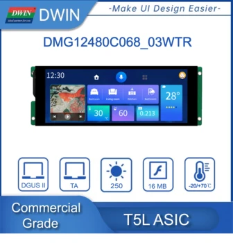 DWIN 6,8 см Smart LCM 480*1280 Широк Ъгъл на видимост LCD модул UART Интелигентен Сензорен Дисплей HMI DMG12480C068_03WTR