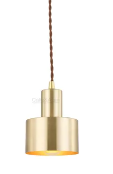 E27 месинг материал дърво, окачена лампа, крушка на Едисон 40 W мед реколта на тъканта, тел дървена лампа месинг окачен лампа