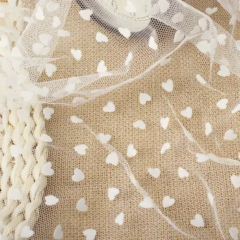 GLace 3Y/лот бяло сърцето на скороговорка бродерия на окото плат текстил за декорация на дома рокля, пола аксесоари TX 1433