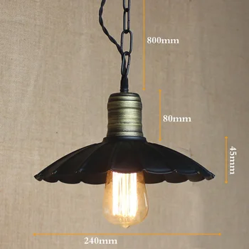 IWHD Кухня Hanglamp Стил Loft Промишлен Окачен Лампа LED Черен Железен Ретро Висящи Лампи Домашно Осветление, Лампа Suspendu