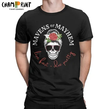 Mavens Of Mayhem Тениска с Черепа, За Мъже Live Fast За Почивка, Тениска От 100% Памук, който е Кръгъл отвор, Ризи с Къс Ръкав, Идея за Подарък, Върхове