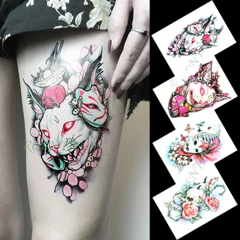 Водоустойчива Временна Татуировка Стикер магически котка череп на цвят татуировка флаш татуировка фалшиви татуировки за мъже жени