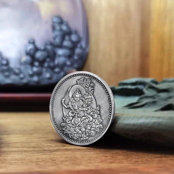 Гуаньинь Сутра Монети, Статуи На Буда Бодхисатва Антики Медни Метална Сребърен Медал Мебели За Дома Украшение