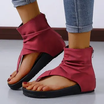 Дамски сандали 2022 г., женски Реколта обувки-за ролята на държавата в ретро стил с заколкой на Чорап, ежедневни Римска Модни Летни Дамски Обувки с Пискюли, Новост