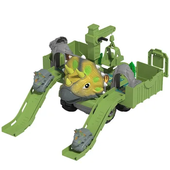 Динозавър Камион Електрически Събрани Пъзел Играчка Нарушаване На Динозавър Паркинг Кола Играчки Детски Подарък
