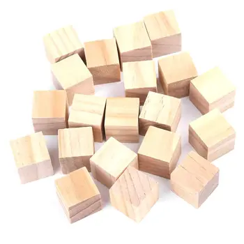 Дървен Куб Строителни Блокове Играчка Штабелирующий Блок Натурални Непълни Блокове САМ Занаяти Монтесори Играчки за Предучилищна Възраст 20 Броя
