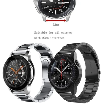 За 22 мм метална каишка Gear S3 Каишка Каишка от Неръждаема Стомана, Каишка за часовник на метална Каишка Samsung Galaxy S3 Watch 46 мм Каишка за Часовник