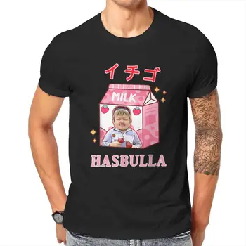 Забавна мъжка тениска с Ягоди Хасбуллы, Хабиб Блогър, Новост, Тениска с Кръгло Деколте, Риза от 100% Памук, Дрехи Големи Размери