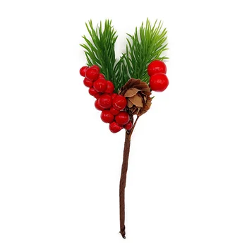 Изкуствени горски Плодове Клони, Борови Шишарки Имитация на Растения, Резници Дърво 13×4,5×3 см Топперы За Торта Идеален Подарък Коледна Украса