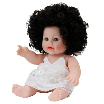Изработена по поръчка истинска кукла начин момичетата на детето черно на едро 12inch черни кукли за дете с роклята