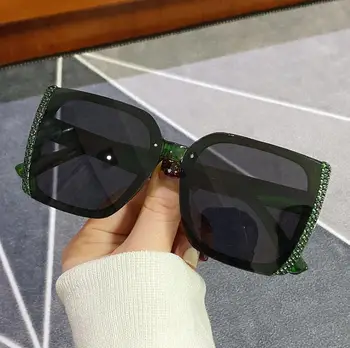 Квадратни Големи Слънчеви Очила Дамски Луксозна Марка 2021 Нови Дизайнерски Градиентные Слънчеви Очила С Големи Рамки Реколта Очила с UV400