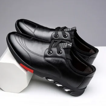 Кожени Мъжки обувки Кожени Пролет 2022 г. с Нова Мъжки Ежедневни Бизнес Нескользящая дишаща Универсална обувки подметка Размер 39-44