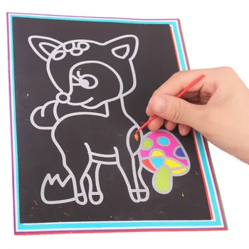 Магически Цветни Скреч арт Хартия за Оцветяване, Достъпни и От Двете Страни, Играчки За Изготвяне на Драскотини За Деца