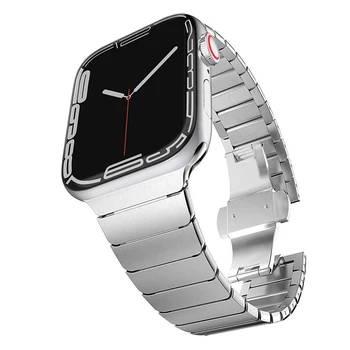 Метална Каишка за Apple Watch Band 45 мм 41 мм 44 мм 40 мм 42 мм, 38 мм и верижка от неръждаема Стомана, каишка за часовник iwatch serie 6 se 5 4 3 7