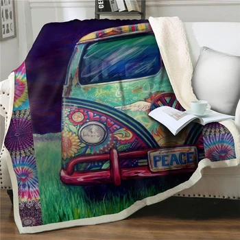 Наметала Одеяло Карикатура автомобил 3D Флисовое Одеало от Дебели Топли Меки Фланелен Шерпа Одеяла Разтегателен Легла Покривки лека пране стеганое одеяло на кутията