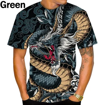 Новата Мъжка Мода Готина тениска с 3D принтом Дракон