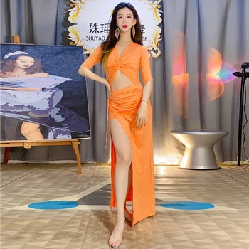Облекло за тренировки на танца на корема нови дрехи за изяви през пролетта и лятото на 2022 година Ориенталски танци сексуално горещо тренировъчното рокля