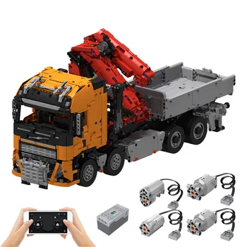 Оторизиран MOC-118230 Европейския камион с кран Строителни блокове Инженерни технологии, Серия MOC Набор от детски играчки (4351 бр.)