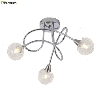 Скандинавска проста желязна кристален полилей led лампа с високо качество осветление на хола спални G9 полилей полилей тавана лампа