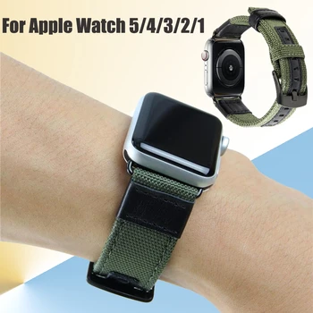 Спортен Найлонов Плат Каишка за Смарт часа Apple Watch Band 6 5 4 3 2 1 44 мм 40 мм Apple Watch Нион Гривна за Наручного Колан iWatch