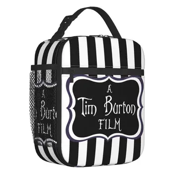 Чанта за Обяд от филмовата Изолация на Тим Бъртън за Жени, Преносим Охладител за Хелоуин Beetlejuice, Термална Кутия за Bento, Плажен Къмпинг, за Пътуване